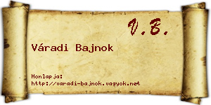 Váradi Bajnok névjegykártya